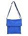 Produktbild Made in Italy LEDER Tasche CrossOver Messenger genuine leather Bag Schultertasche Umhängetasche Tablet Ipad vera pelle (Blau)
