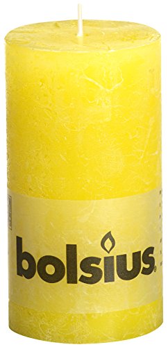 Preisvergleich Produktbild Rustic Stumpenkerze 130 / 68mm - sonnengelb - Einzelkerze