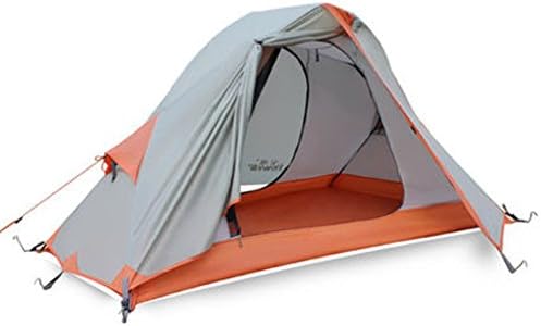 Outdoor single double layer aluminum pole tent/ storm-proof camping tent/ four seasons ultralight tent-gray