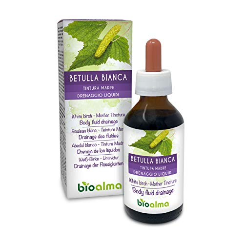 BETULLA BIANCA (Betula pendula, alba o verrucosa) foglie Tintura Madre analcoolica NATURALMA | Estratto liquido gocce 100 ml | Drenaggio liquidi | Integratore alimentare | Vegano