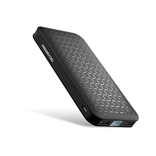 ockered Power Bank, 10000mAh Batería Externa, Cargador Portátil de Gran Capacidad con Pantalla LCD Digital y 2 Puertos de Salida 2.1A Carga Rapida para Moviles Android & iOS, Tabletas y Más, Negro