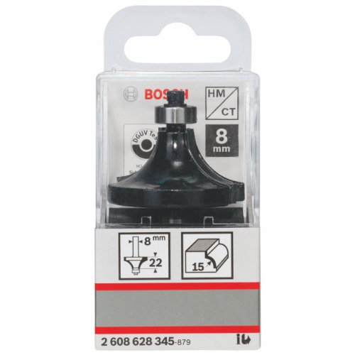 Bosch Zubehör 2 608 628 345 Abrundfräser 8 mm, R1 15 mm, L 22 mm, G 66mm - 2