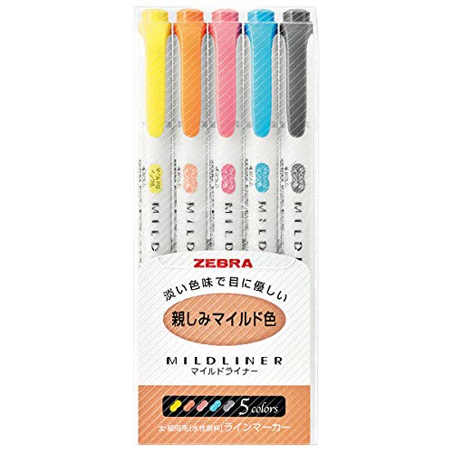 Zebra MILDLINER WKT7-5C (5-Color Set) / WKT7-5C-RC (5-Color Set) / WKT7-5C-NC (5-Color Set) / WKT7-N-5C (5-Color Set) +Epoxy Sticker