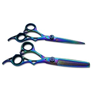 Professional Hairdressing Scissors & Thinner Hair Cutting Shears Barber Salon Styling Scissors 6.0" Japanese Steel with Case Titanium RAZOR EDGED - Image 5