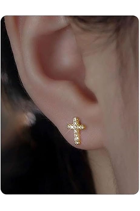 Boucles D'Oreilles Punk En Acier Inoxydable Argenté - 1 Paire, Zircon, Pour Homme/Femme