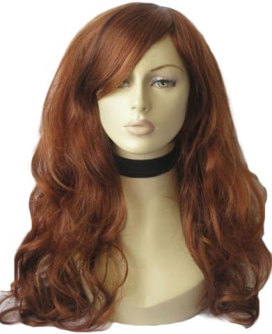 An Extra Long Red & Auburn Wig With Blonde Highlights: Freya 250g