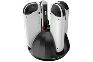 RREAKA Charging Dock for Joy Con Charger for Nintendo Switch with LED Light Bar, Switch Controller Charger for Switch OLED for Joycon Charging Stand with Individual LED Indicator - Black