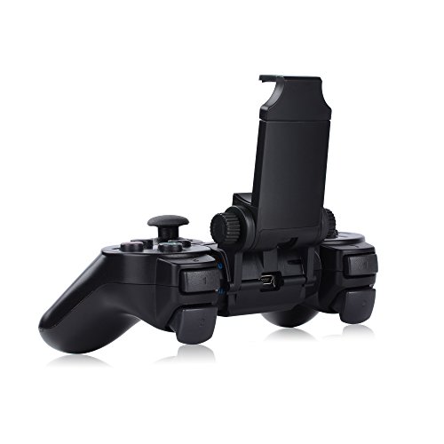 Megadream 180Â gradi regolabile Bluetooth Android Smart Phone mobile telescopico morsetto Gaming clip staffa di montaggio supporto di archiviazione supporto per Playstation PS3Â DUALSHOCK 3Â controller con D-pad Cap nero