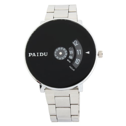 Orrorr Paidu Silber Schwarz QuarzArmbanduhr Herren Turntable Dial Clock Stunden Orrorr Paidu Silber Schwarz QuarzArmbanduhr Herren Turntable Dial Clock Stunden