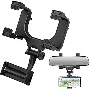 SKYCELL Car Rear View Mirror Mount Holder, 360 Car Mount Holder, Car Mobile Holder, Cell Phone Mount for iPhone 7/7s/8, iPhone X, Samsung Galaxy S6/S5, Mobile Phones, Android Phone