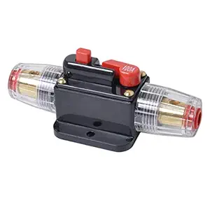 FLAWISH 100A in-Line DC Circuit Breaker Manual Reset Stereo/Audio/Car/RV Fuse Holder