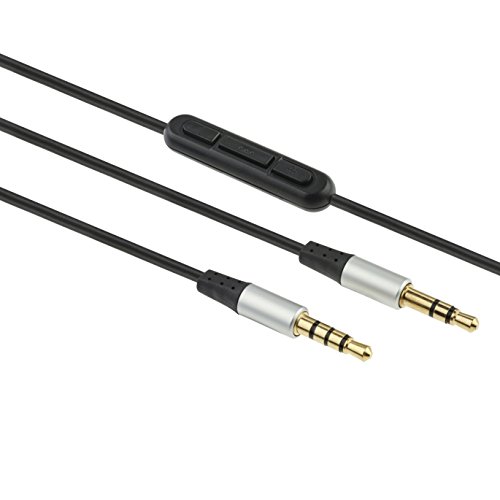 1.2m Replacement Audio Cable For Skullcandy Crusher Aviator 2.0 & HESH 2.0 Headphone with Remote Volume Control and Mic for iPhone-Gold Plated