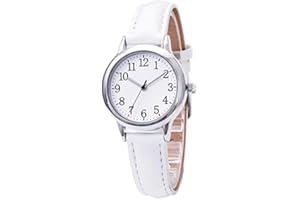 ALCENTIS - Montre Femmes Bracelet en Cuir, Mouvement Japonais, Chiffres Analogique Arabe faciles à Lire,