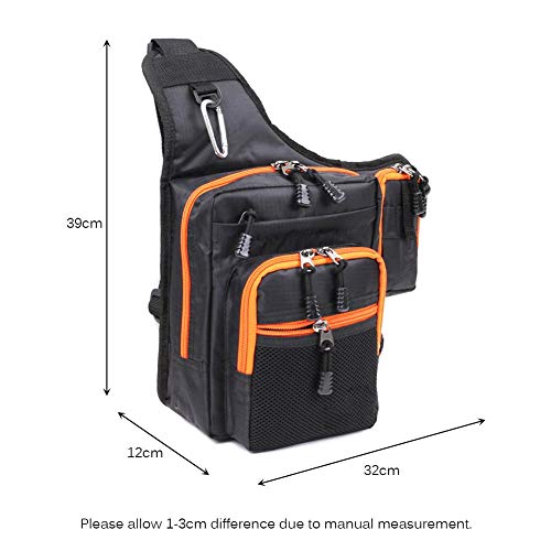 NOWAYTOSTART Sac À Pêche Multifonctionnel Sac À Bandoulière pour Engins De Pêche en Plein Air Sac De Rangement en Travers du Corps Pratique