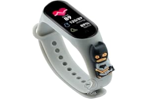 ViGiò Orologio smartwatch bambini super eroi, orologio sport bambini, impermeabile, contapassi, monitor sonno, ricaricabile, utilizzo social, rispondere e effettuare chiamate, cambio tema (bianco)