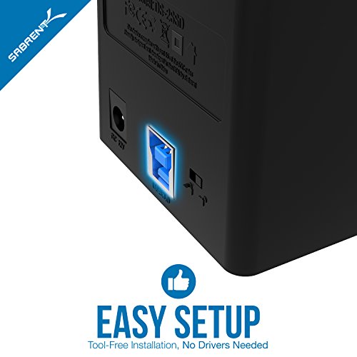 Sabrent USB 3.0 zu SSD / 2.5″ SATA Dual Bay Festplatten Docking Station für SSD / 2.5″ HDD mit Festplatten -Kopierer / Kloner Funktion [unterstützt UASP, Unterstützt – 6 TB+] (DS-2SSD) - 6