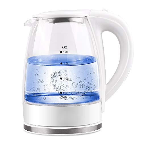 Thire lectrique en verre de litre 1.8L, utilis pour l'bullition rapide de 220-240V, pot de chauffage d'eau chaude, arrt automatique et protection de schage bouillante 1850-2200W,