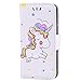 Produktbild iPod Touch 5 / Touch 6 Hülle, Chreey Niedlich [Regenbogen Einhorn] Glitzer Handyhülle Premium PU Leder Tasche Flip Wallet Cover mit Standfunktion Kartenfach Schutzhülle [Weiß]