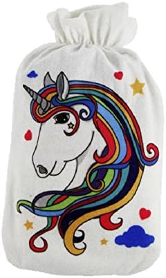 Luna Rainbow Unicorn 0.5L Fleece Cover Mini Hot Water Bottle (Unicorn Head)