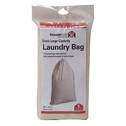 Household Essentials Extra Large Natural Cotton Laundry Bag, Beige