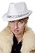Produktbild DRESS ME UP Karneval Fasching Hut Fedora Pimp Gangster Glam weiß silber VJ-200