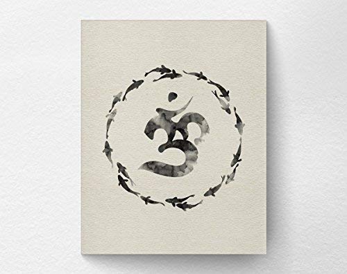 cwb2jcwb2jcwb2j Zen Om Yoga Art Print Poster Wall Decor Om Symbol Yoga Studio Decor Meditation Art 20X25cm
