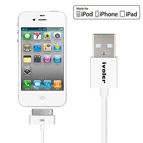 [3 Stück] iPhone 4s Kabel, iVoler [3ft/1m] 30 Pin Dock Connector auf USB Kabel Sync und Ladekabel Datenkabel USB mit 30 polige Stecker für Apple iPhone 4/4s, iPhone 3G/3GS, iPad 3/2/1, iPod touch 2 3 4, iPod nano 5/6 (Weiß) - 9