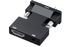 FACAIIO VGA Female to VGA Male Adapter with 3.5mm Audio Cable, Projector, Monitor, PC, and Laptop