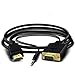 Price comparison product image Full 1080p HDMI to VGA Video Converter Adapter Cable Male to Male D-SUB 15 Pin M/M Full 1080P with 3.5mm Audio Output One-way Signal Converter-1.8m/6ft