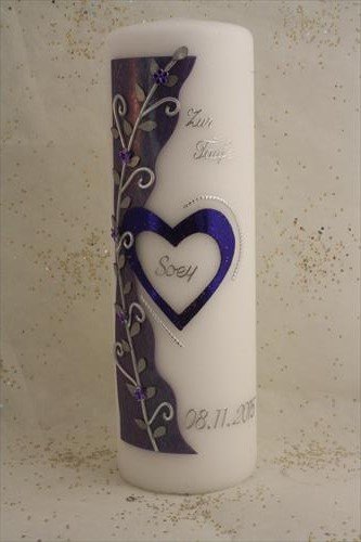 Taufkerze T-150 mit Name & Datum in verschiedenen Farben - 2