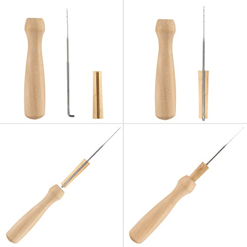 AKUNSZ Filznadeln 12 Stück Filznadel Wollfilz Werkzeug DIY Filzstarter Set mit Holzgriff in Aufbewahrungsröhrchen, 3 Größen (9,1cm, 8,6cm, 7,9cm) - 5
