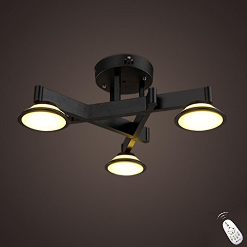 Preisvergleich Produktbild LED-Chip Deckenleuchte Ø47cm H21cm WohnzimmerDeckenlampe Fernbedienung dimmen 3-Modus Licht 3 SchlafzimmerDecken-leuchte Innen Beleuchtung Wohnzimmer Eisenkunst Lampenschirm aus Glas 230V