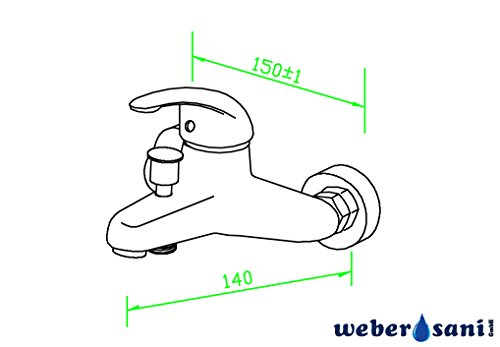 WeberSani Einhebel Wannenarmatur Vela mit viel Zubehör A40C2000 - 5