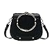 Produktbild Damen Ring Sattel Tasche Mode Handtasche Messenger Bag Schulter Tasche Schultergurt,Black-OneSize