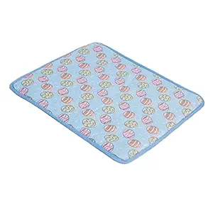Meri SHOPP Pet Self Cooling Mat for Dogs Cats Waterproof Ice Silk Sleeping Pad Blanket Blue 70x100cm
