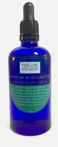 CURL PERFECTING ARGAN & COCONUT OIL - 100 ml by Fine Line Apothecary. 100% Premium, Pure, Natural for skin, hair, beard, body, nails. Naturally hydrating, moisturising and repairing.