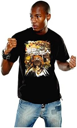 Attack on Titan T-Shirt Crewfight Black Size L