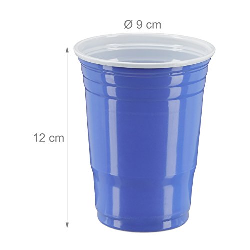 Relaxdays Beer Pong Getränkebecher im 50er Pack Party Cups für ca. 473 ml / 16 oz Flüssigkeit, blau - 3