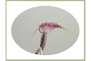 TROUTFLIESUK NYMPHS 6 Pack of Goldhead Disco Shrimp Nymph Trout of Grayling Fishing Flies, Choice of Sizes