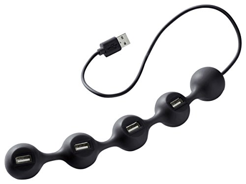 Lexon Peas Hub USB 4 Ports Dunkelgrau