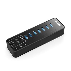Anker 60W 7-Port USB 3.0 Datenhub mit 3 PowerIQ Ladeports für iPhone, iPad, Samsung, Motorola, HTC, und weitere