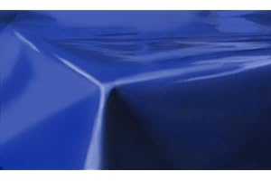 JOLEE TABLECLOTHS Plain Colour Wipe Clean PVC Vinyl Tablecloth and Sizes (Plain Blue, 140cm x 150cm Long Rectangle)