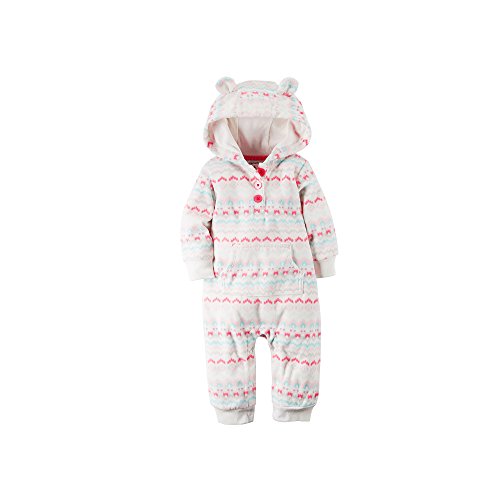 Carter's Baby Girls' "Fair Isle Cutie" Fleece Coverall - ivory, 9 months