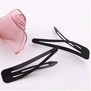 BANDONNY Matt Balck Metal Snap Hair tic tac Clips/Barrettes Accessories For Women and Girls, Length 5 CM, Pack of 24 Pcs