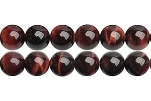 SKYBEADS Natürliche Tigerauge Rot Runde 6mm Halbedelstein Perlen zum Auffädeln 38cm Strang Approx 60 Stück