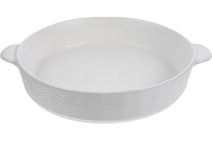 Alipis 12 Inch Ceramic Baking Dish with Double Handles Nonstick Roasting Pan Oven Safe for Pies Pizza Vegetables and Serving