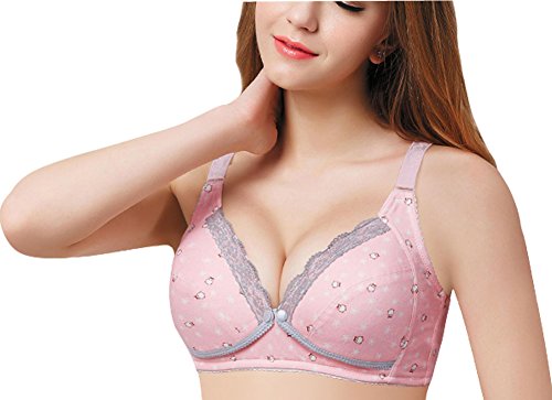 HOEREV Cotton Soft Nursing Maternity Non-wired Breast Feeding Bra