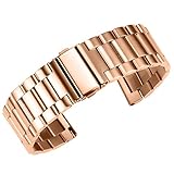 Gold Premium-Edelstahl Uhrenarmbänder Uhrenarmband gerade Ende 20mm / 22mm / 24mm Doppelschnalle Armband poliert Rose