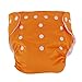 Baby 5 Pcs Diamer Inserts 5 Pcs Pocket Cloth Diapers Snaps Covers Cute Reusable Unisex Washable Baby Diaper Cover Cloth (Orange)