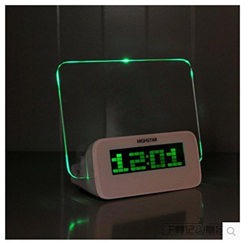 Preisvergleich Produktbild pengweiGute ruhige faul Multifunktions Nacht Licht fluoreszierenden Wanduhr Projektion Wecker kreative Geschenke Uhren , green c (no power head)
